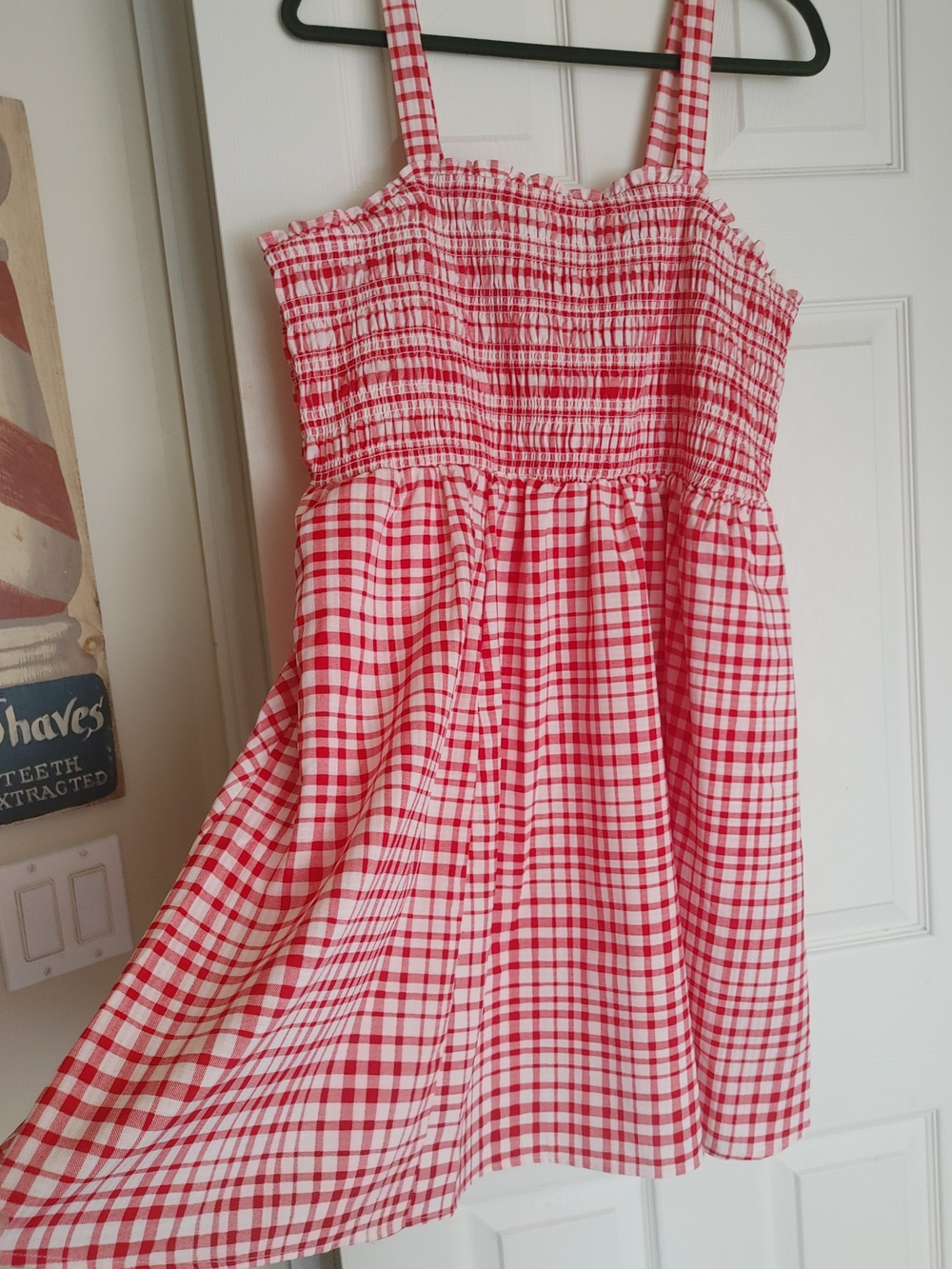 Torrod Smocked Red Gingham Dress - Picture 2 of 4